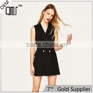 Factory Direct Sales Black Sleeveless Lace Jumpsuit Uniform for Office thumbnail-1