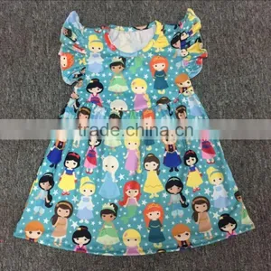 Princess Printed Kids Clothes Girl Dress Pretty Baby Cartoon Clothes High Quality Cute Baby Clothes thumbnail-2