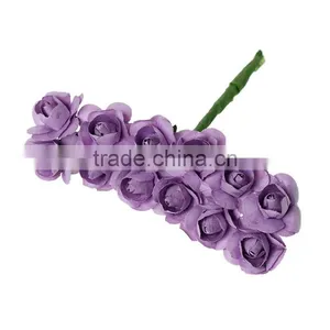 Paper Artificial Flower Decoration Millinery Purple 8.0cm(3 1/8"), 1 Packet(Approx 144 PCs/Packet) thumbnail-1