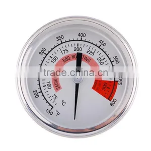 Stainless Steel Barbecue BBQ Pit Smoker Grill Thermometer Gauge Brand New thumbnail-1