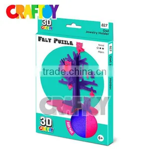 3D Felt Puzzle Owl Jewelry Holder Child Toy Girl Craft Diy Toy Art and Craft thumbnail-1