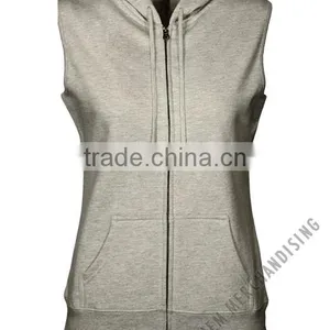 Men's Sleeveless Zipper Hooded Sweatshirt thumbnail-1