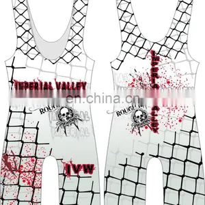 Cool Sublimated China Wrestling Singlets thumbnail-4