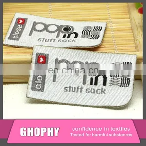 Satin Woven Label/Damask Woven Logo/Adhesive Woven Clothing Labels thumbnail-4
