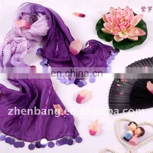 Embroidered Long Silk Scarf thumbnail-1