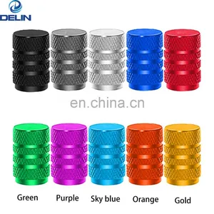 Schrader Valve Universal Colorful Car Auto Aluminum Alloy Anodize Knurled Wheel Tire Valve Caps Dust Covers thumbnail-5