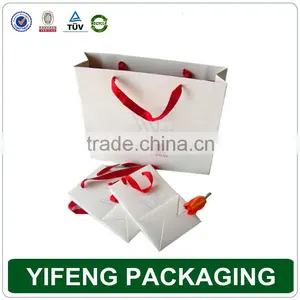 White Exclusive Custom Made Paper Bags With Rope Handles thumbnail-1