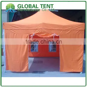 Aluminum Pop Up Tent 4x4m ( 13ft X 13 Ft) With Orange Canopy & Valance(Unprinted), 4 Full Walls With Windows & Door thumbnail-3