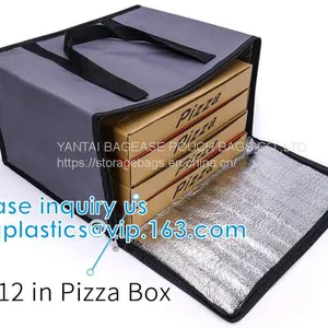 Silver Aluminium Foil Cake Pizza Carrier Insulated Thermal Lunch Picnic Bag Cooler Bag,Insulated Wine Cooler Bag/Wholesa thumbnail-1