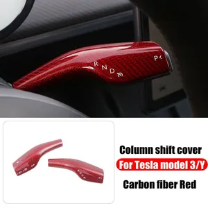 2X Gear Shift Cover ABS Plastic Carbon Fiber for Tesla Model 3 Model Y thumbnail-4