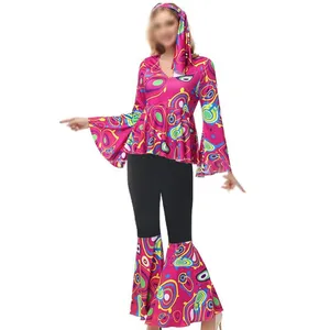 Hippie Costume Disco Nightclub Women Sexy Retro Cosplay Hippie Costume thumbnail-3