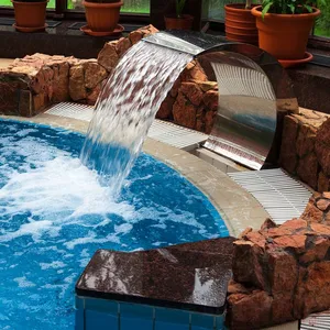 Factory Wholesale Arc Hook and Stainless Steel Waterfall Fountain Water Curtain Decoration Swimming Pool Fountain Waterfall thumbnail-1