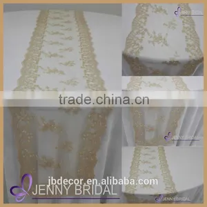 TR007B Round Rectangle Tables Decor 100% Lace Hand Embroidered Table Runner thumbnail-5