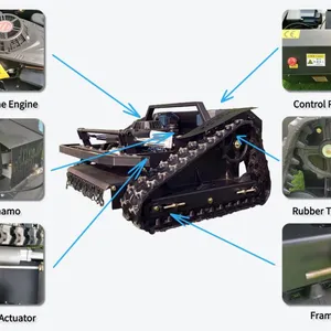 Fruit Tree Rows Vegetation Maintenance Vigorun VTLM800 Remote Manipulation Tracked Lawnmower for Sale thumbnail-5