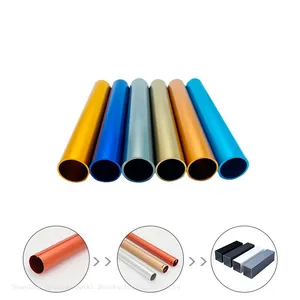 Customized Size Colored Aluminium Square Pipe 6063 T5 6061 T6 Extruded Hollow Tube thumbnail-4