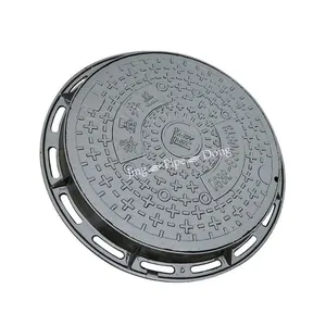 EN124 Sample Customized Durable Iron Manhole Cover With Round Shape and Half Weight for Parking Safety thumbnail-6