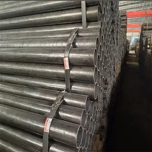 Factory ERW Welded Carbon Steel Pipe Q235B ASTM A53 Round Black Tube For Prefab House Structure thumbnail-2