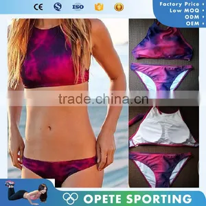 (OEM Factory)Sexy Print Stripe Bikini Swimwear Two Pieces Fashion Bikini for Girls Bikini Swimwear 2016 thumbnail-1