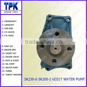 SK230-6 SK230-6E SK250-6E 6D31T WATER PUMP ME088941 ME993520 ME996874 thumbnail-1