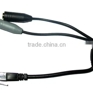 PCRJ11 PC Dual 3.5mm Headset to Telephone RJ11/RJ9 Adapter thumbnail-1