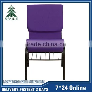 Connected Purple Church Chairs for Conference Chairs for Public Seating thumbnail-1