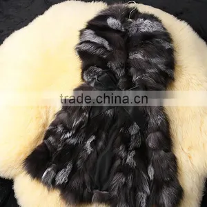 2016 High -end Genuine Silver Fox Fur Vest thumbnail-6