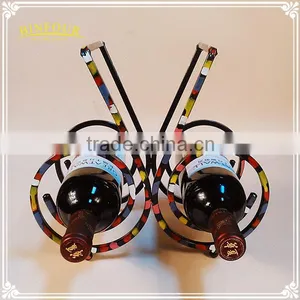 Post-modern Abstract Art Original Design Colorful Iron Bottle Wine Rack thumbnail-2