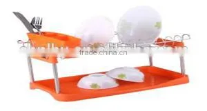 LBY Orange Kitchen 2 Tiers Dismountable Dish Rack thumbnail-1