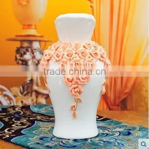 Hand Painted Rose Flower Wedding Vases Wholesale for Home Deco thumbnail-5