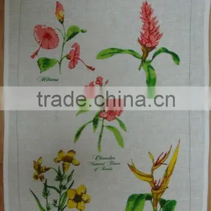 Digital Printed Linen Tea Towel for Home Decorationl,promotion -- Butterfly Design thumbnail-6
