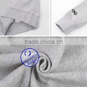 Custom 100% Fleece Polyester Men Grey Pullover Hoodie Sweatshirts thumbnail-5