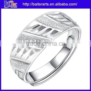 Men And Women Polished Solid Pure 999 Sterling Silver Vintage Engagement Band Rings thumbnail-1