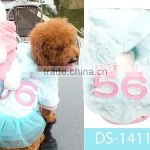 Sweet Hot Sale Soft Female Plush Cute Pet Dress Dog Clothes thumbnail-1