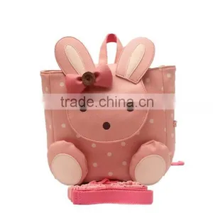 Korea Brand PU Material Little Rabbit Pattern Anti-lost Children Backpack Bag thumbnail-2