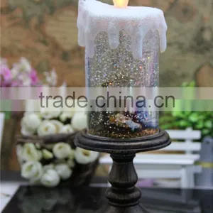 Led Big Canlde With Santa Inside Water Glitter Led Light for Christmas thumbnail-1