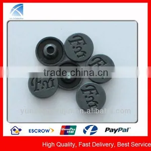 YX4751 Engraved Logo Round Black Nickel Jeans Rivets thumbnail-1
