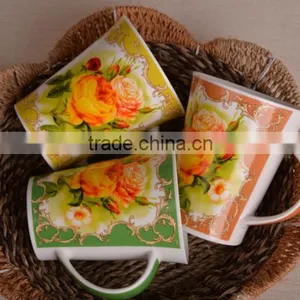 Best Selling Porcelain Coffee Mug Ceramic V Shape Mugs thumbnail-6