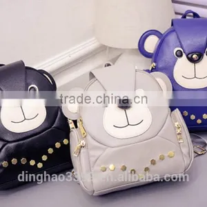Online Shop China Backpack Cute Bear Backpack Fashion Leather Lady Backpack thumbnail-1