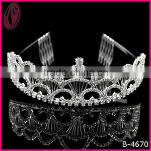 Gorgeous Diamonds Jeweled Big Wedding Bridal Tiara thumbnail-1