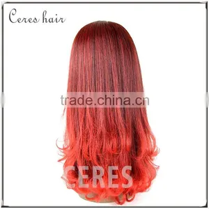 Japan Fiber Wig Hot Red Wig With Long Length Natural Wig Curly thumbnail-1