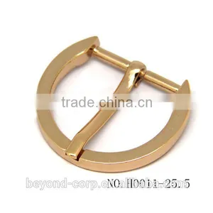 25.5 mm D Buckle for Bag Curved Pin Buckle Shiny Gold Plated Durable Iron Prong Zinc Buckle thumbnail-4