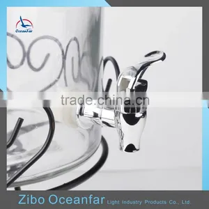 Wholesale Clear Glass Dispenser Decanter High Quality Glass Jar With Tap thumbnail-3