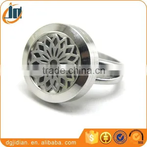 Stainless Steel Essential Oil Diffuser Perfume Aromatherapy Locket Ring thumbnail-1