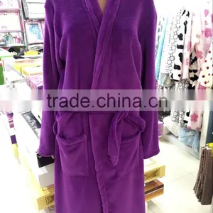 2016 New Design Girls Brushed Coral Fleece Bathrobe in Cheap Price thumbnail-2