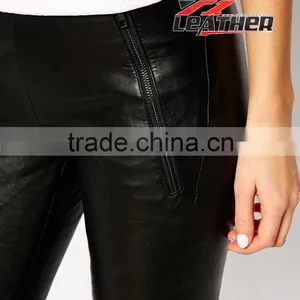 Seam Leggings With Imitation Leather for Young Ladies thumbnail-3