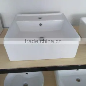 New Design Art Basin Ceramic Bathroom White Basin Square Shape New Design Single Hole Wash BasinYB003 thumbnail-4