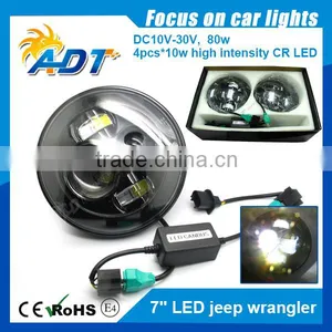 High Quality 7'' Jeep Wrangler Lamp Led 7" Car Without Angel Eyes Ring thumbnail-1