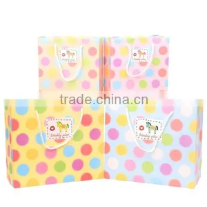 Romantic Colorful Horse And Spots Paper Shopping Bag thumbnail-1