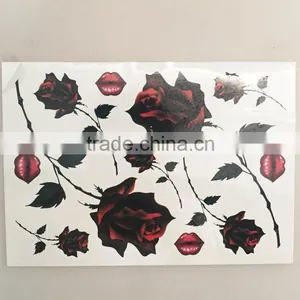 2016 New Design High Fashion Waterproof Valentine's Rose Tattoo Sticker thumbnail-4