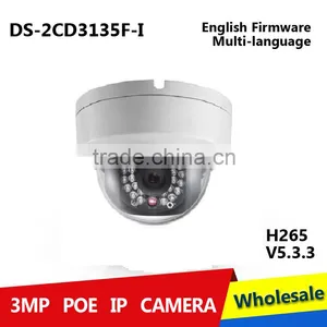 Newest V5.3.3 DS-2CD3135F-I Full HD 3MP Support H.265 HEVC With TF Card Slot Mini Dome POE IP CCTV Camera Multi-language thumbnail-1